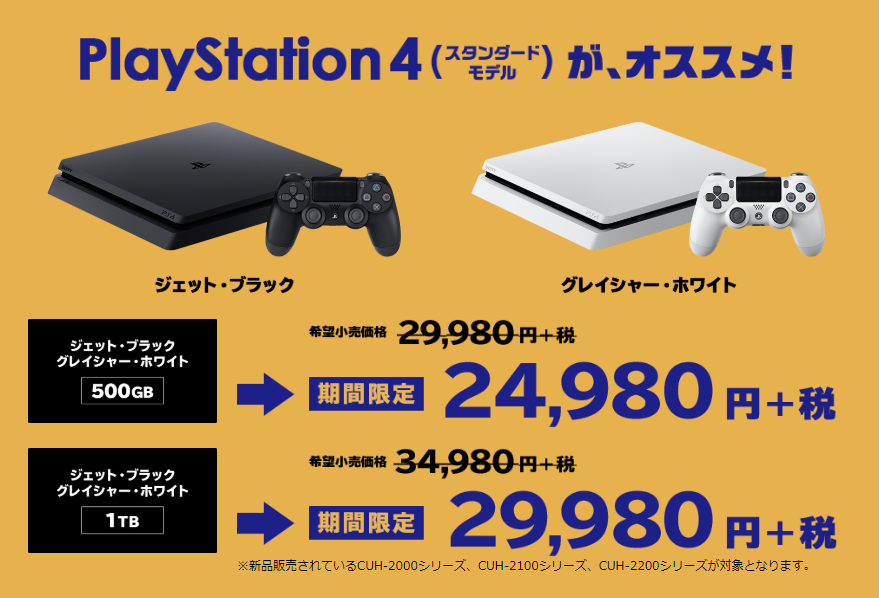 1月6日まで期間限定】PS4本体５０００円引＆好きな「ソフト２本無料